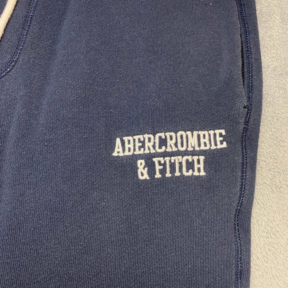 Abercrombie & Fitch Sweatpants Mens Medium Soft A&F Fleece Navy Blue Logo